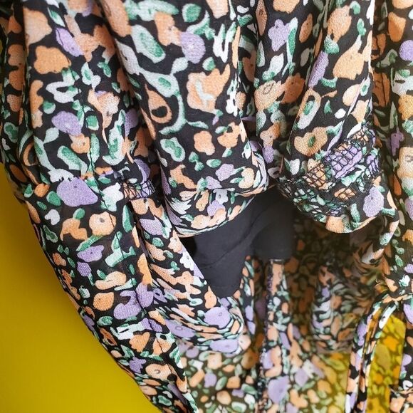 ASTR Cottagecore Ditsy Floral Ruched Midi Dress Small - Picture 7 of 11